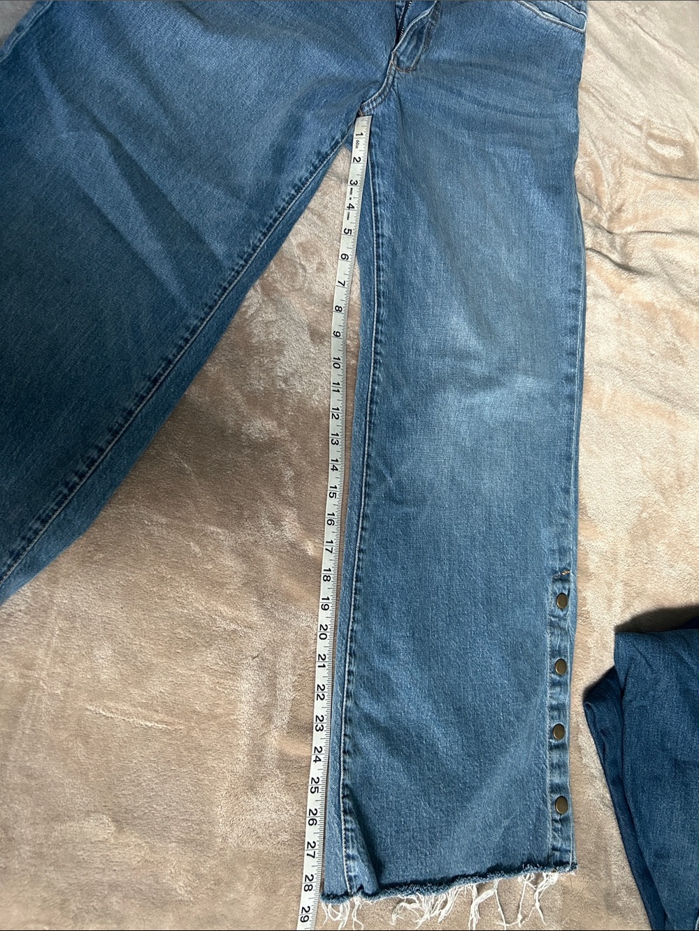 Pilcro Wide-Leg Flare Jeans in Medium Blue - Picture 12 of 13